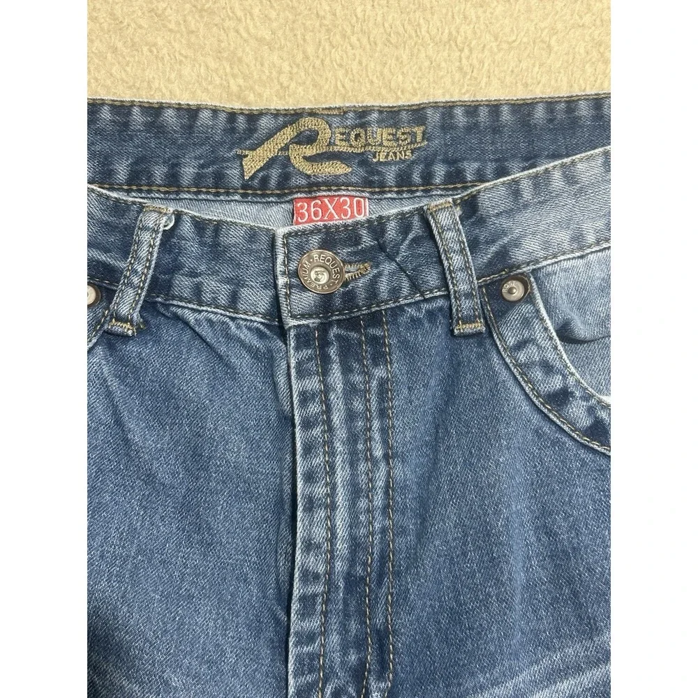 Request Jeans -  Distressed White Wash Blue‎ Denim - Men's size 36x30 RN97628